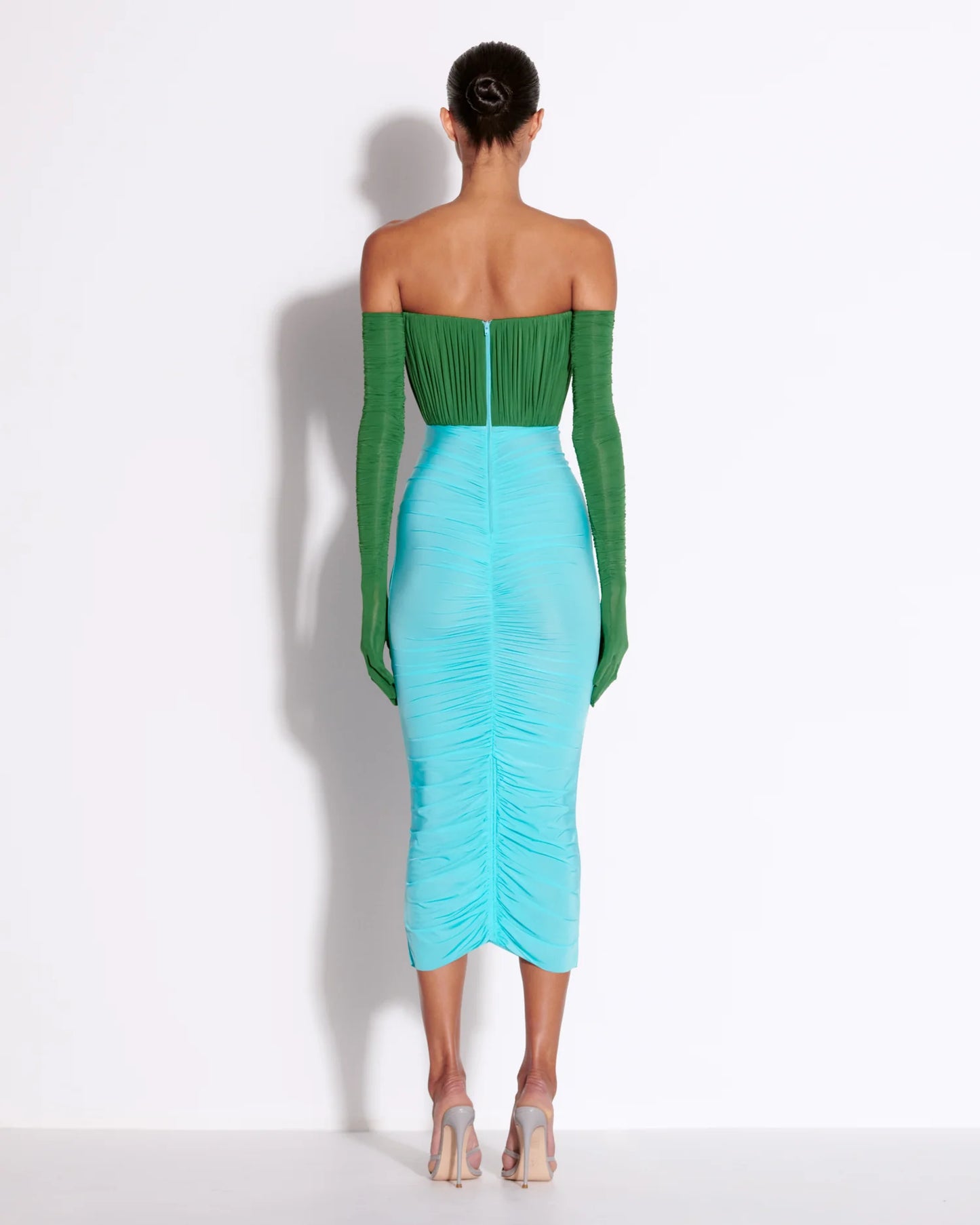 Strapless Ruched Glove Dress